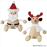 マークス 【2013Xmas（クリスマス）】ウッド トイ・レスニーサンタ＆トナカイ/ナチュラル/デトア
