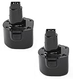 Pwr+ 2 Pack 9.6v Battery for Dewalt Dw9061 Dw9062 De9036 De9062 Dw9614 Dw050 Dw902 Dw911 Dw921 Dw926