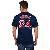 David価格ボストンレッドソックス# 24 MLBメンズPlayer Name & Number Tシャツネイビー（L）