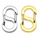 ネックレス 留め具 留め具 接続パーツ キーホルダー 金具 カラビナ 小型 s字 脱着式簡単装着 ハンドメイド DIY材料 DIY用品シルバー 金 2個 6mmX4mm