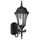 Sunset Lighting F7857-31 Outdoor Wall Sconce with Clear Beveled Glass, Black Finish [並行輸入品]