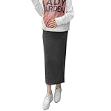 (ティアナ23)Tianna23 マタニティ お腹周りゆったり シンプル 裏起毛 ロングスカート グレー M