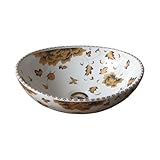 洗面ボウル 陶器 オンカウンタータイプ オーバル ボタニカルデザイン 幅40cm INK-0403194H