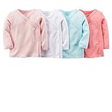 Carter's （カーターズ） :: 新生児 肌着 長袖 4枚組 女の子 綿100% :: 4-Pack Long-Sleeve Side-Snap Tees :: 6M (61-67cm) :: 