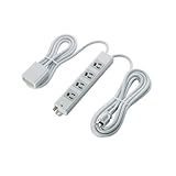 ELECOM 電源タップ 手元スイッチ付き 抜け止めコンセント 4個口 3Pプラグ マグネット付き 3m グレー T-WRMT3430LG/RS