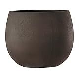 グラスファイバー製 軽量 大型植木鉢 テラニアス ローバルーン アンティークブラウン 55cm