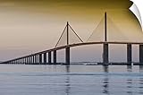 カール・Buhl壁Peel壁アート印刷entitled Florida , Tampa Bay。Sunshine Skywayブリッジ 60" x 40" 2366882_14_60x40_none