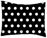 SheetWorld Crib / Toddler Percale Baby Pillow Case - Polka Dots Black - Made In USA by sheetworld