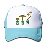 キッズ メッシュキャップ 通気性 今季最新 ダンス キャップ キノコ サイケデリック 紫外線防止 帽子 カジュアル ストーリート系ライトブルー プリント付き 無地