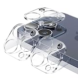 FALSAD 3個入り iPhone15 pro/15pro max カメラ保護フィルムガラス 対応 アイフォン15 プロ/15 プロマックスカメラカバー 全面保護 強化9Hガラス 耐衝撃 キズ防止 3眼レンズ保護 露出オーバー防止 高透過率 指紋防止（透明タイプ透明縁）