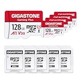 【Switch 1専用】 GIGASTONE マイクロsdカード 128GB 5個セット Gaming Plus microSDXC UHS-I A1 V30 U3 C10 転送速度100MB/s 高速 Full HD & 4K UHD動画 国内正規品 SDアダプター5枚付き【5年保証】
