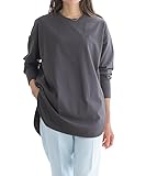 [ピエロ] コットン ロングスリーブ Tシャツ ロンT 長袖 カットソー レディース S グレージュ MD