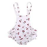 Domybestベビー服 ロンパース　ボディスーツ　カバーオール　女の子　男の子　かわいい　ロンパース　ジャンプスーツ　カジュアル　ノースリーブ　夏　チェリー柄　新生児　赤ちゃん　出産祝い　普段着 撮