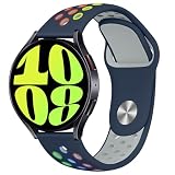 ラグ幅20MM汎用 コンパチブル Samsung Galaxy Watch 7/6/5/4/FE 40mm 44mm/6 Classic 43mm 47mm/5 Pro 45mm/4 Classic 42mm 46mm、コンパチブル amazfit gtr mini/gts4 mini ベルト、スポーツバンド 交換ベルト シリコン製 柔らかい ソフト 通気 多空気穴ベルト