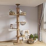 「2024年の新スタイル」Yinanroa タワーキャット,木登りタワー 宇宙船ハンモック付き シングル キャットタワー 突っ張り 猫タワー