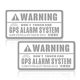 盗難 防犯 いたずら 事故 防止 セキュリティ ステッカー シール GPS WARNING 車 自転車 バイク 防水 耐水 (クリア&ホワイト, 2枚)