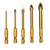 volflashy タイル ガラス ドリル ビット SetHex シャンク セラミックス 掘削 カッター 電動工具 5pcs
