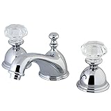 Kingston Brass KS3961WCL Celebrity Widespread Lavatory Faucet with Crystal Handle, Chrome