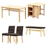 ダイニングセット Diario-ディアリオ- バタフライテーブル付き5点セット ブラウン 代引不可