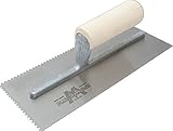Marshalltown 779S Notched Trowel with 1/4 x 1/4-Inch V-Curved Wood Handle [並行輸入品]