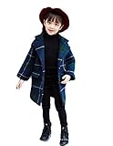 GALAXYONE子供服 コート 女の子 長袖 アウター 韓国 子供服 女の子 アウター フード付き チェック 上着 防寒 アウター コート 子供用 女児 キッズ ダッフルコート防寒 通園 通学用 (