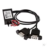 Lovoski 2個入り　DC-DCコンバータモジュール　12V to 5V　 3A 15W 　ダブルUSB出力降圧コンバータモジュール　車　電源アダプタ