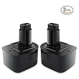 Odec 2 Pack 12V 3000mAh Ni-MH Battery for Dewalt DW9072 DC9071 DE9037 DE9071 DE9072 DE9074 DE9075 15