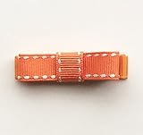 Baby Deer Clips ヘアクリップ for ベビー キッズ New ステッチリボン (オレンジ)