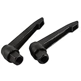 uxcell　調節可能　クランプハンドル　金属　ブラック　213g　めねじ　レバー　ジグノブ　２個入り