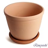 鉢 KANEYOSHI 【日本製/三河焼】 陶器 植木鉢 素焼き えびね鉢 6号 【受皿付き】