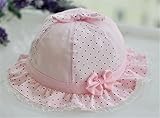 WIN　赤ちゃん の 日よけ 帽子 女の子 男の子 紫外線 防止 お出かけ用 ベビー ハット 新生児　水玉 可愛い 帽子　ベビー キッズ 日焼け 帽子 UV 日よけ (ピンク)