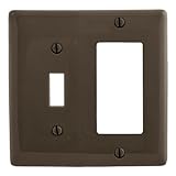 ブライアントElectric np126 2-gang 1 Toggle 1 Decorator /漏電遮断器壁プレート、ブラウン
