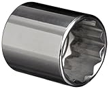 Martin B1228 7/8 Type II Opening 3/8 Square Drive Socket 12 Points Standard 1-1/4 Overall Length Chr