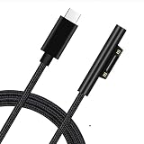 Surface 充電ケーブル Type-c サーフェイス PD 急速充電器 ナイロン編み Surface Pro USB-C充電ケーブル 15V 対応 type C マイクロソフト Surface Pro 6/ Pro 5/ Pro 4/ Pro 3/ Surface Go/Surface Book/Surface Laptop対応 USB-C充電 1.8M (ブラック)