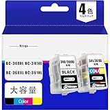 キヤノン BC-340XL BC-341XL / BC-360XL BC-361XL 共通 詰め替えインクカートリッジ 補充インクタイプ 合計2本セット 個別包 CANON インク BC-340 顔料 ブラック BC-341 染料 カラー 【BC-340 BC-341 / BC-360 BC-361 共通 大容量】