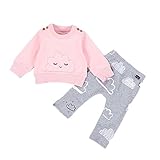 Pojour ベビー服 女の子上下服 春秋 子供可愛い2セット キッズレジャーパジャマ 長袖Ｔシャツ 綿 ベビールームウェア 普段着 カジュアル 旅行 記念日 プレゼント