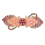 YCKeAi ヘアアクセサリー バタフライバレッタ キラキラ　おしゃれ 蝶 髪飾り 髪留め ヘアピン 結婚式 パーティー (ピンク)