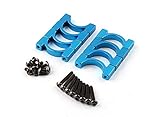 Blue Anodized Double Sided CNC Aluminum Tube Clamp 16mm Diameter