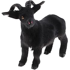Amazon Co Jp 黒ヤギ 悪魔バフォメット悪魔崇拝ビルド信仰家の芝生の装飾動物の置物黒ヤギ羊シミュレーションぬいぐるみ 黒 17cm Small ホーム キッチン