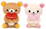 リラックマ 卓上 ぬいぐるみ（ハート） ２種セット【リラックマ・コリラックマ】 約16cm