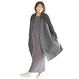 greenleafbaby レディースコート Aライン フレアコート スプリングコート ニット切替 ハイネック 襟袖ボタン付き (ＸＬ, グレー)