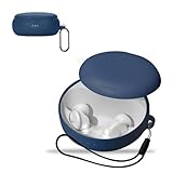 For Anker Soundcore Sleep A30 用 ケース カバー KONXISA Anker Soundcore Sleep A30 ワイヤレスイヤホンケース シリコン素材 耐衝撃 防水防塵 ウォッシャブル （カラビナ付き+ストラップ付き ） 着用しやすい 装着充電可能 持ち運びがしやすい（ブルー）