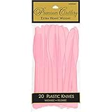 (New Pink) - Party Perfect Reusable Premium Plastic Knives Tableware, New Pink, Full Size, Pack of 2