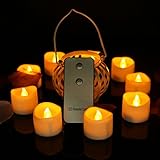 cozeyat 6個乾電池式暖かいイエローテーパキャンドルちらつきwax-drip Flameless LED Candles裏庭廊下ウィンドウ装飾（バッテリーは含まれません）S M L S イエロー
