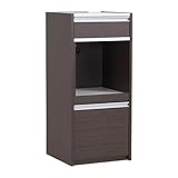 arne キッチンラック 伸縮 R+レンジ 45H ハイタイプ 幅46.6～82.7cm 高さ104cm ダークブラウン