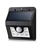 Solar Motion Sensor LightWONFAST? Waterproof 3-in-1 Wireless Weatherproof 8 Led Solar Powered Securi