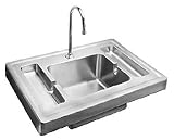 Just Manufacturing A18666S Surgeon Sink Lavatory, Wall Hung, 16 Ga W/Instrument Trays, Sensor Faucet