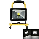 LED投光器 ポータブル投光器 20W 充電式 イエロー 携帯 軽量 防災 昼光色