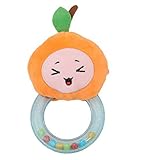 Edtoy Cartoon Fruit Baby Plush Hand Rattleおもちゃ、色付きオレンジ