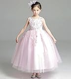 子供ドレス　キッズドレス　誕生日　発表会 　結婚式　パーティー　ロングドレス　フォ ーマル　 (110, ピンク)